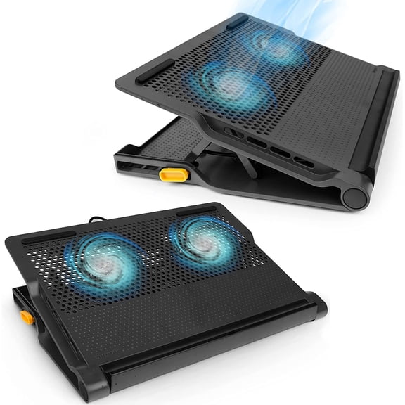 Laptop Cooling Pad for Laptops up to 17-inches, Dual High-Speed Fans Chill Mat + 4-Port USB Hub Laptop Fan Cooling Pad for Work, USB Stand Cooling Pad for Gaming Laptop Cooling Fan (AWE81US)