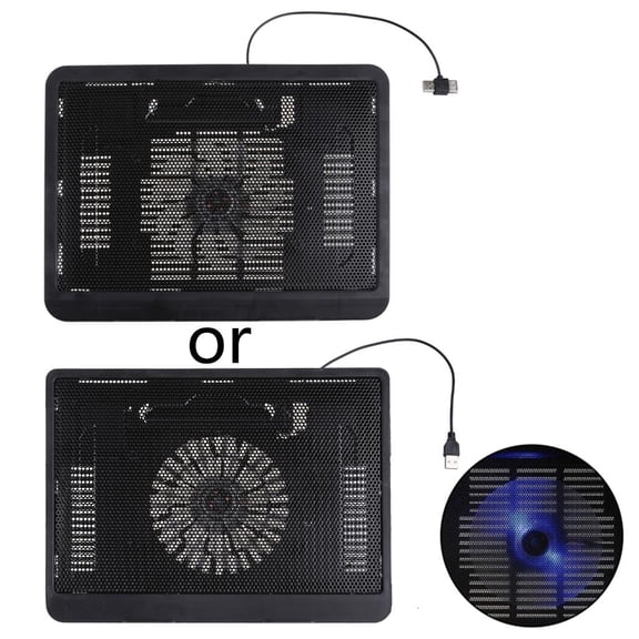 Laptop Cooling Pad, Stand Chill Mat with 1 Blue LED Fans, Fits 12-14 Inches