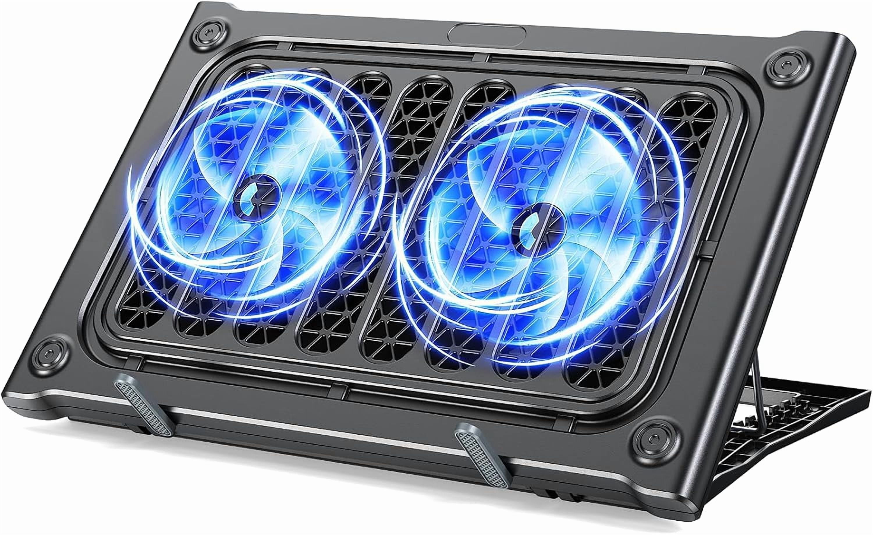 Laptop Cooling Pad Stand, Cooler with 2 Silent Fans for 10-15.6 Inch Laptops,6 Levels of Height Adjustable Wind Speed USB Ports (Black)