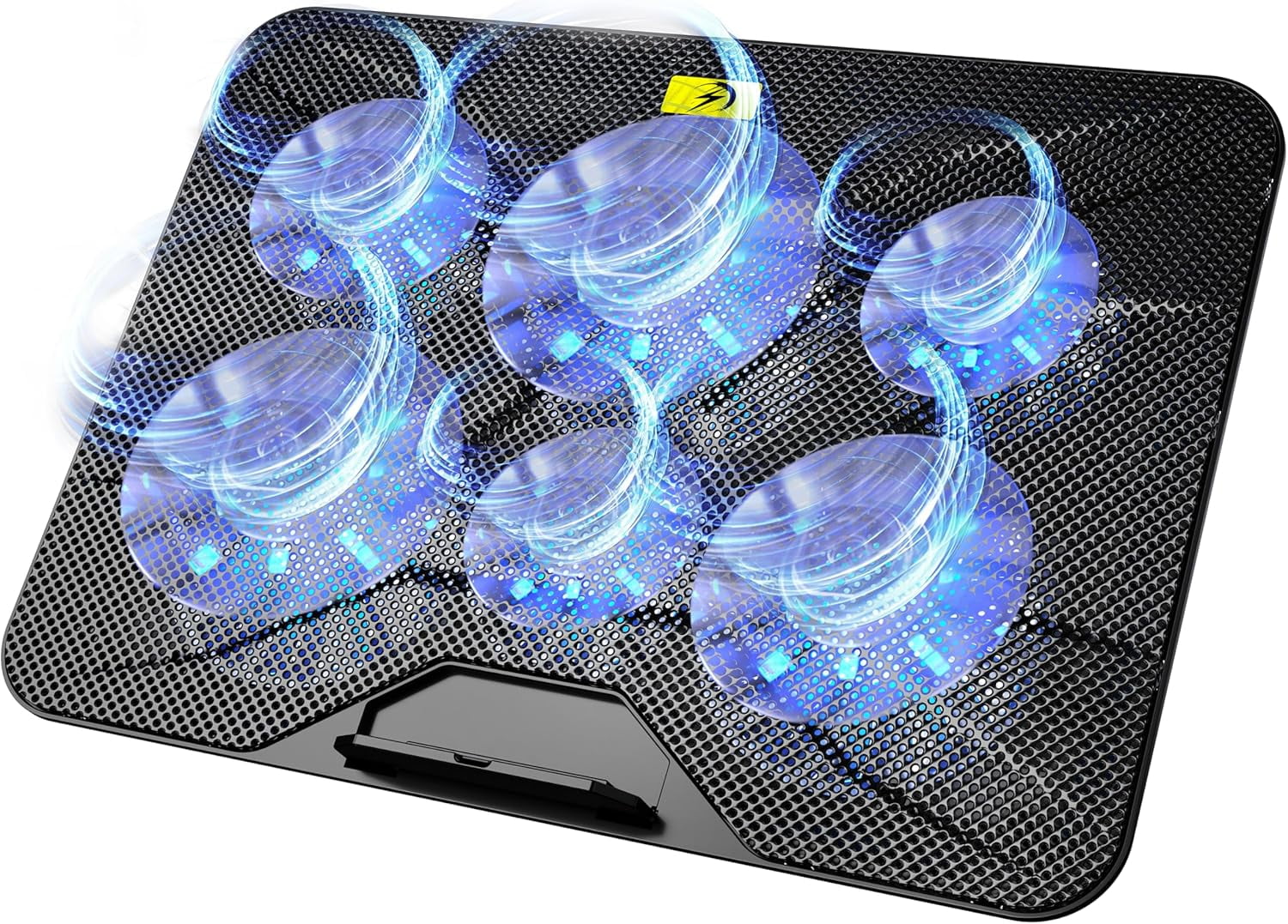 Laptop Cooling Pad with 6 High-Speed Fans, Laptop Cooler with Adjustable Angles, Compatible with 14-17.3 Inch Laptops
