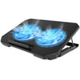 thumbnail image 1 of Laptop Cooling Pad with Adjustable Height Two 5.1 Inches Fan 2 USB Ports Suitable for 12"-15.6" Laptops（Black）, 1 of 4