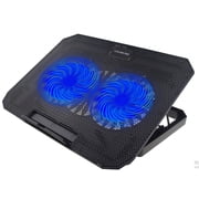 Laptop Cooling Pad with Adjustable Height Two 5.5 Inches Fan 2 USB Ports Suitable for 12"-15.6" Laptops