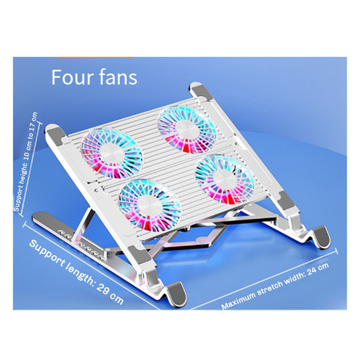 Laptop Cooling Stand Foldable Laptop Cooling Pad with 4 RGB Silent Fans