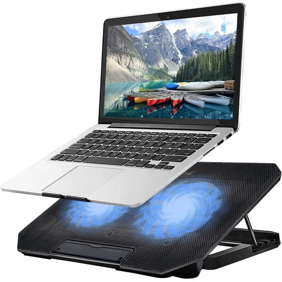 Laptop Cooling pad Laptop Cooler Stand Laptop Fan Cooling pad for 11-15.6 Inch Gaming Notebooks, 2 Turbine Fans,4 Angle Adjustable Laptop Cooling Stand (Black)