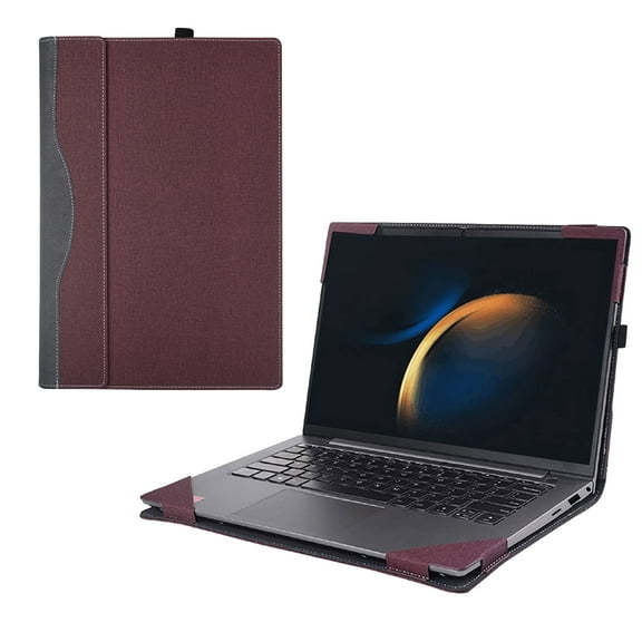Laptop Cover for 16 Inch Samsung Galaxy Book4/3 Pro&Galaxy Book4/3 Pro 360&Galaxy Book 4/3 Ultra [Not fit Galaxy Book4/3 360], 2-in-1 PU Leather Shell Sleeve