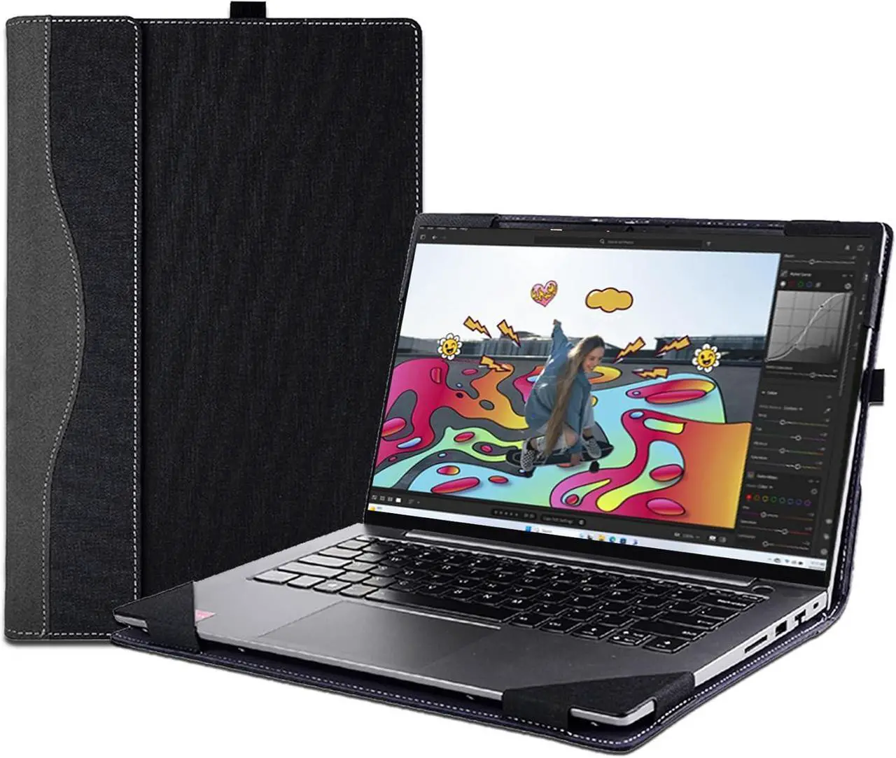 Laptop Cover Case for 15.3 inch Lenovo IdeaPad Slim 3 15IRH10 15AHP10 15IRH10R & for IdeaPad Slim 5 15IRH9R 15ARP10 (15'', Gen 10),Separable PU Leather Protective Sleeve Bag Accessories