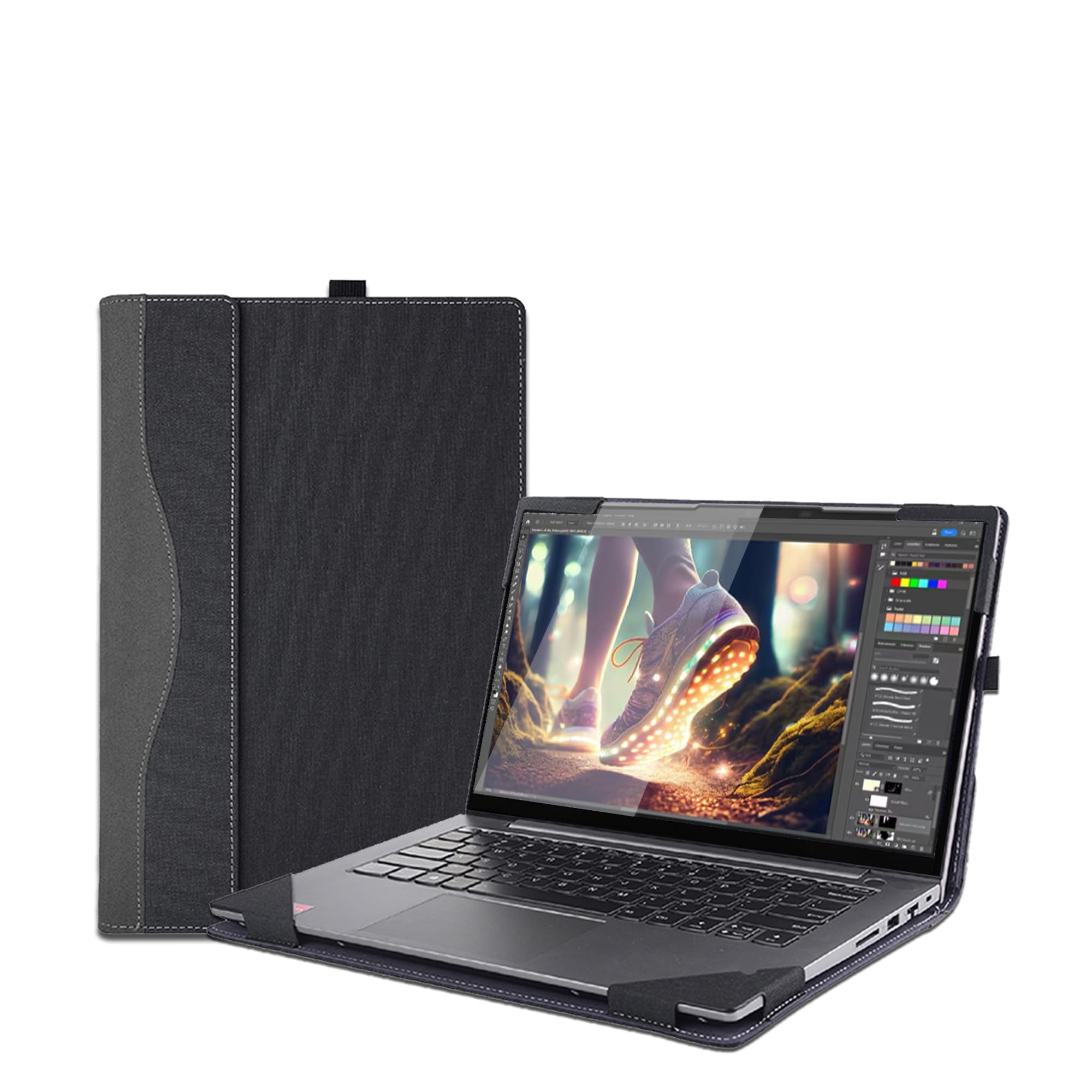 Laptop Cover Case for 16 inch Lenovo Yoga 7 2-in-1 16AHP9 /16IML9 & Yoga 7 16'' Series & Yoga Slim 7 Pro 16ACH6 16ARH7 16IAH7,PU Leather Protective Shell Detachable Laptop Bag Accessory (Dark Blue)