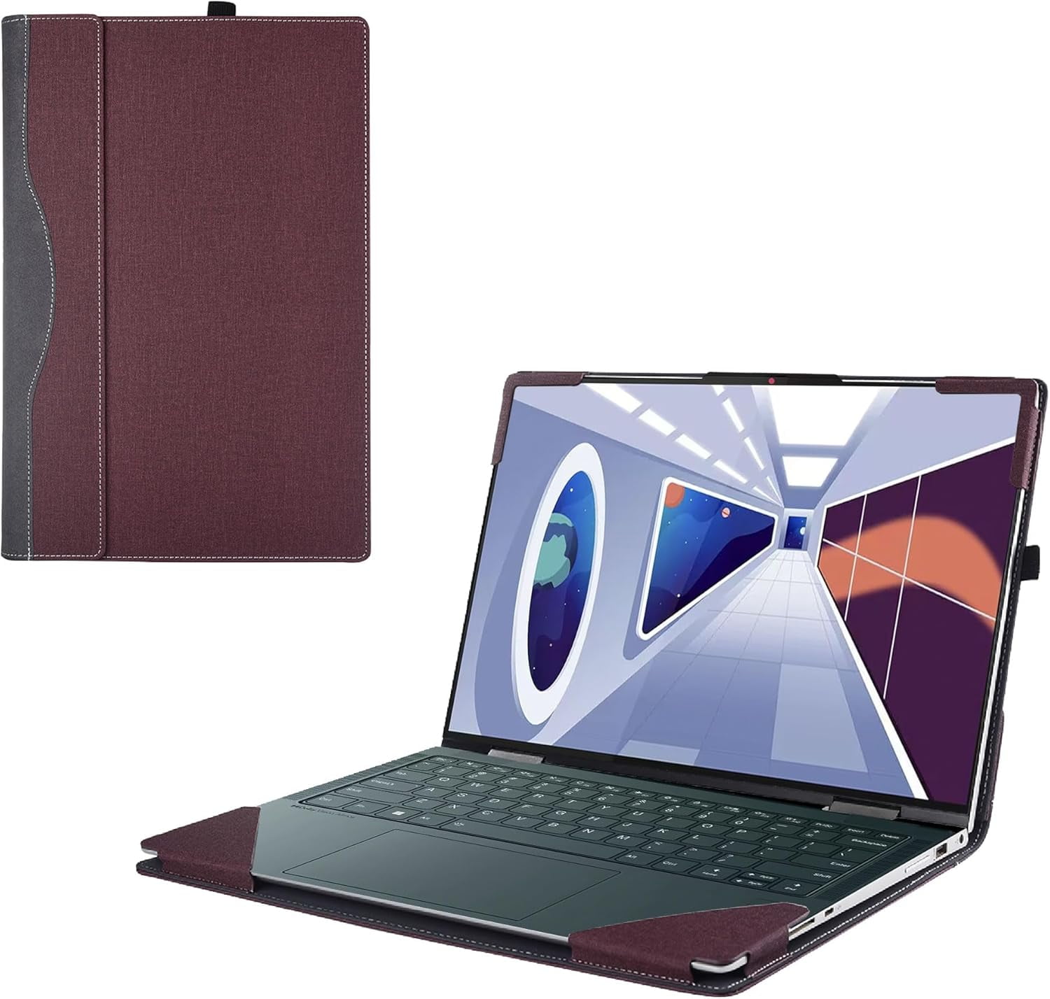 Laptop Cover Case for 2022-2024 13.3" Lenovo Yoga 6 13ABR8 | 13ALC7 Series Notebook Computers(NOT Working with Other Lenovo Models). 2-in-1 PU Leather Detachable Sleeve
