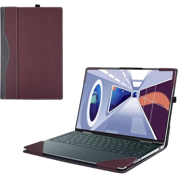Laptop Cover Case for 2022-2024 13.3" Lenovo Yoga 6 13ABR8 | 13ALC7 Series Notebook Computers(NOT Working with Other Lenovo Models). 2-in-1 PU Leather Detachable Sleeve