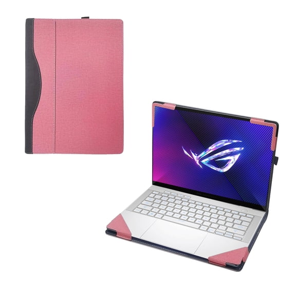 Laptop Cover Case Only for ASUS ROG Zephyrus G14 2024~2026 14" [not Compatible with Any Other Model] .2-in-1 PU Leather Detachable Notebook Sleeve (Pink)