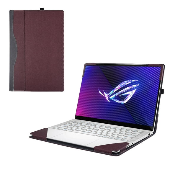 Laptop Cover Case Only for ASUS ROG Zephyrus G14 2024~2026 14" [not Compatible with Any Other Model] .2-in-1 PU Leather Detachable Notebook Sleeve (Wine red)