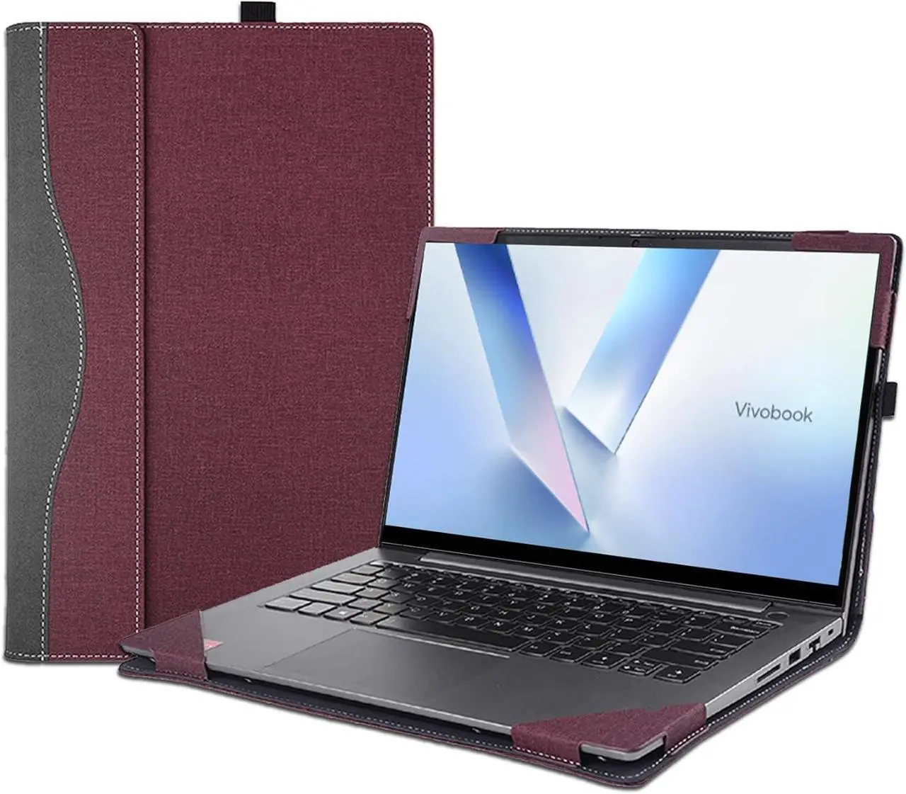 Laptop Cover Case for ASUS Vivobook 16 (M1607 / X1607) and S16 (M3607 /S3607) Sleeve,PU Leather Protective Shell Detachable Notebook PC Bag Accessories