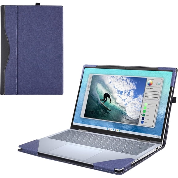 Laptop Cover Case for Dell Inspiron 14 5445/5440/5435/5430/5425/5420 Notebook PC (NOT Working with Other Dell Models). PU Leather Detachable Notebook Sleeve