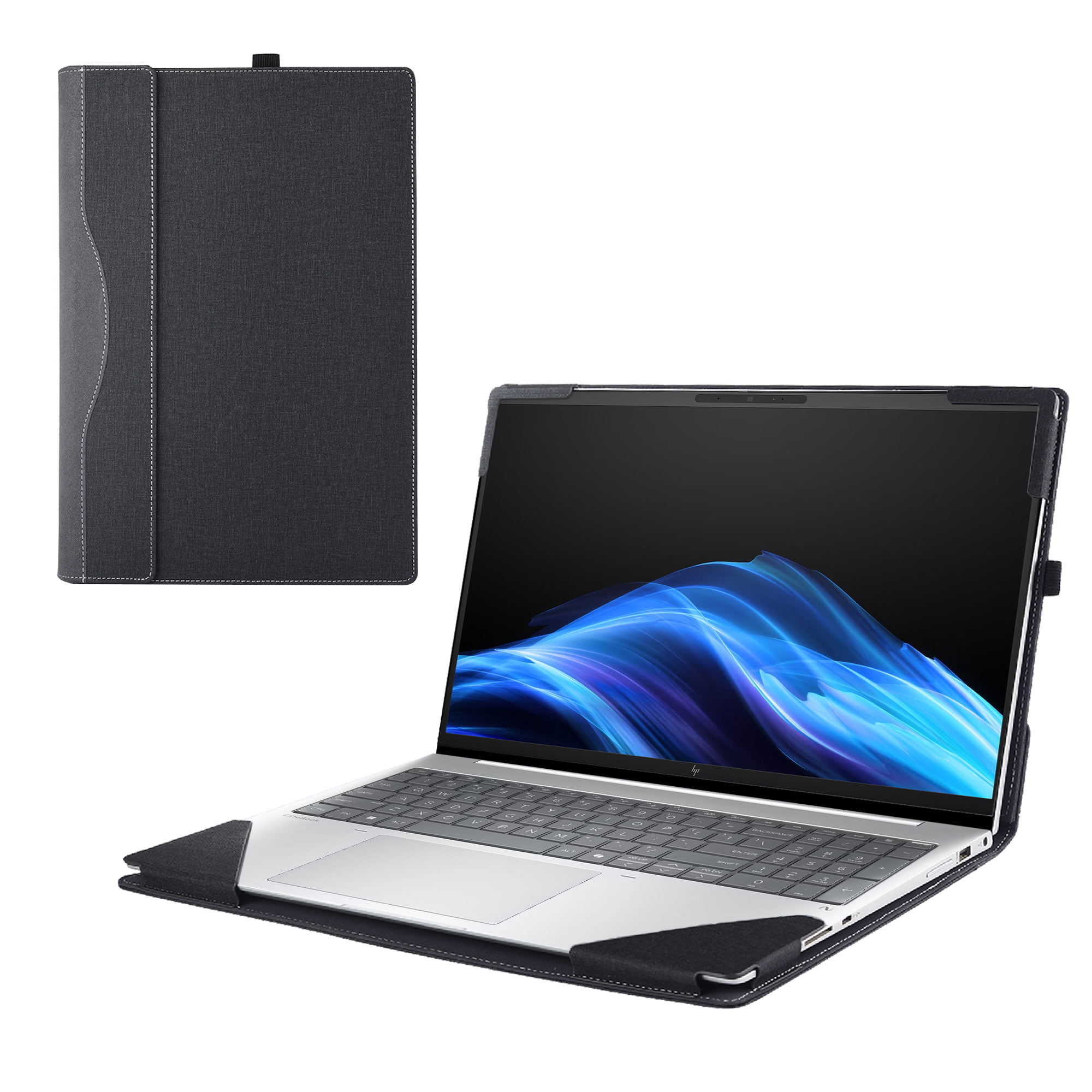 Laptop Cover Case for HP EliteBook 8 G1i/G1a &EliteBook 6 G1a/ G1i 16inch [not Compatible with Any Other Model] 2-in-1 PU Leather Detachable Notebook Sleeve(Black)