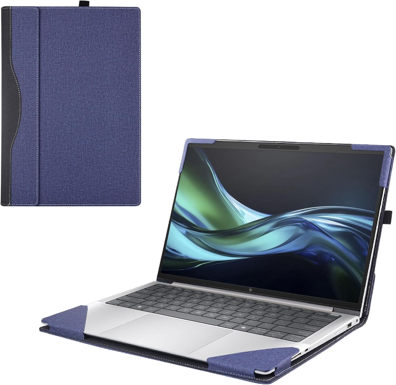 Laptop Cover Case for HP Envy x360 16-adxxxx/acxxxx &Spectre x36016-aaxxxx 16inch [not Compatible with Any Other Model] 2-in-1 PU Leather Notebook Sleeve(Blue)