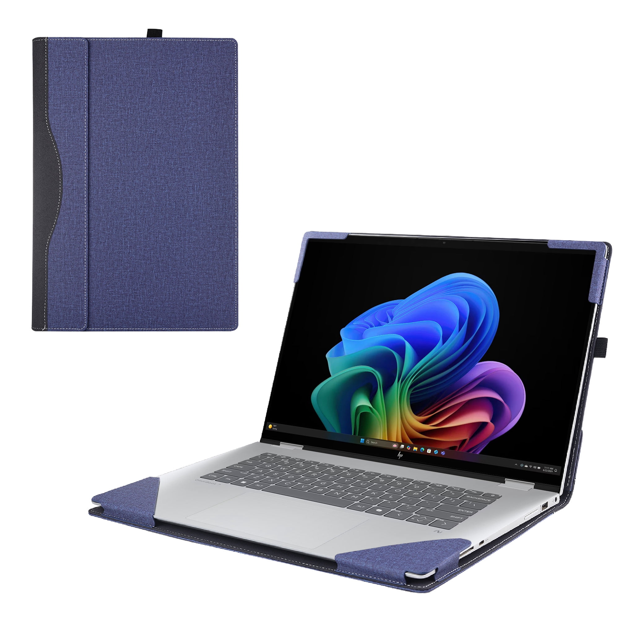 Laptop Cover Case for HP OmniBook X Flip 16 16-arXXXX/16-asXXXX& OmniBook 7 Flip 16-auXXXX 16inch [not Compatible with Any Other Model] 2-in-1 PU Leather Notebook Sleeve(Blue)