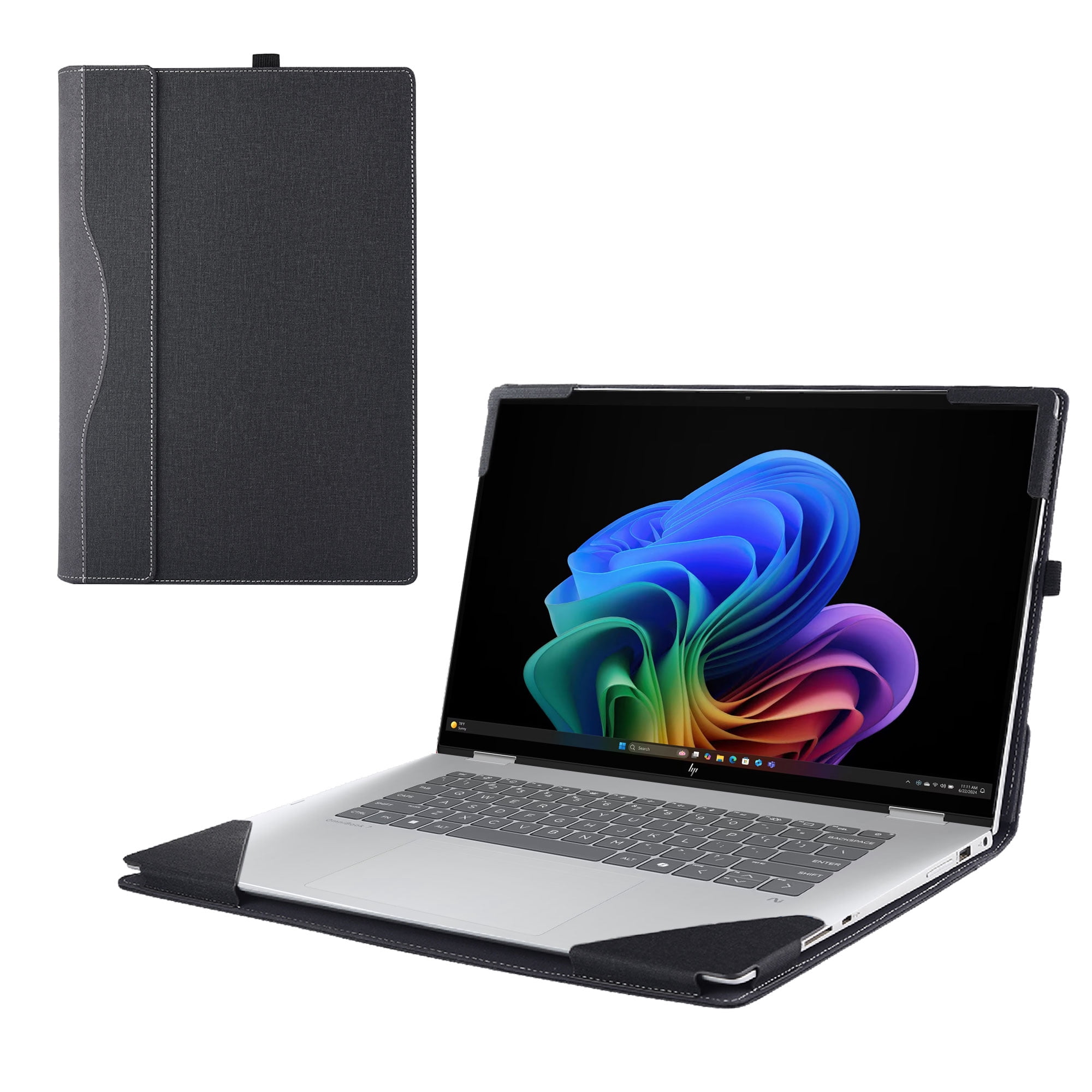 Laptop Cover Case for HP OmniBook X Flip 16 16-arXXXX/16-asXXXX& OmniBook 7 Flip 16-auXXXX 16inch [not Compatible with Any Other Model] 2-in-1 PU Leather Notebook Sleeve(Black)