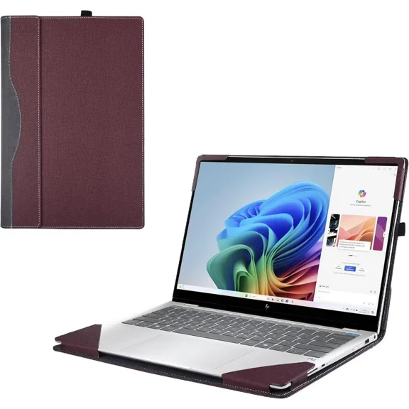 Laptop Cover Case for HP OmniBook X/Ultra /5 Flip 14 inch & for 14'' ZBook Ultra G1a [Do Check Model] 2-in-1 PU Leather Detachable Notebook Sleeve Computer Bag
