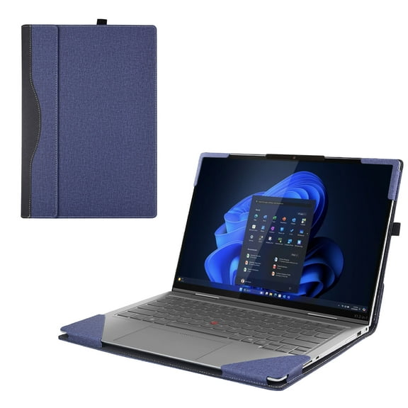 Laptop Cover Case for Lenovo ThinkPad X1 2-in-1 Gen10/Gen9[not Compatible with Any Other Model] 2-in-1 Detachable PU Leather Shell Notebook Sleeve(Blue)