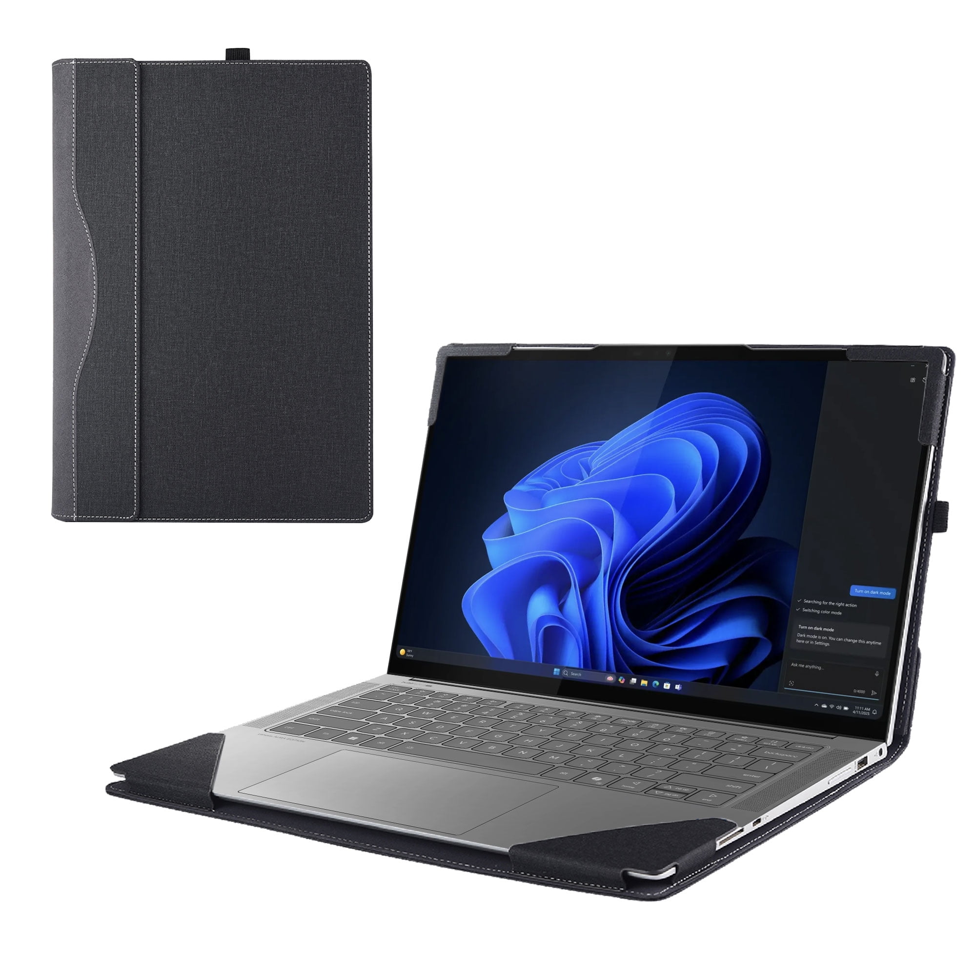 Laptop Cover Case Only for Lenovo Yoga Pro 7 14AKP10/14IAH10 14” [not Compatible with Any Other Model] .2-in-1 PU Leather Detachable Notebook Sleeve(Black)