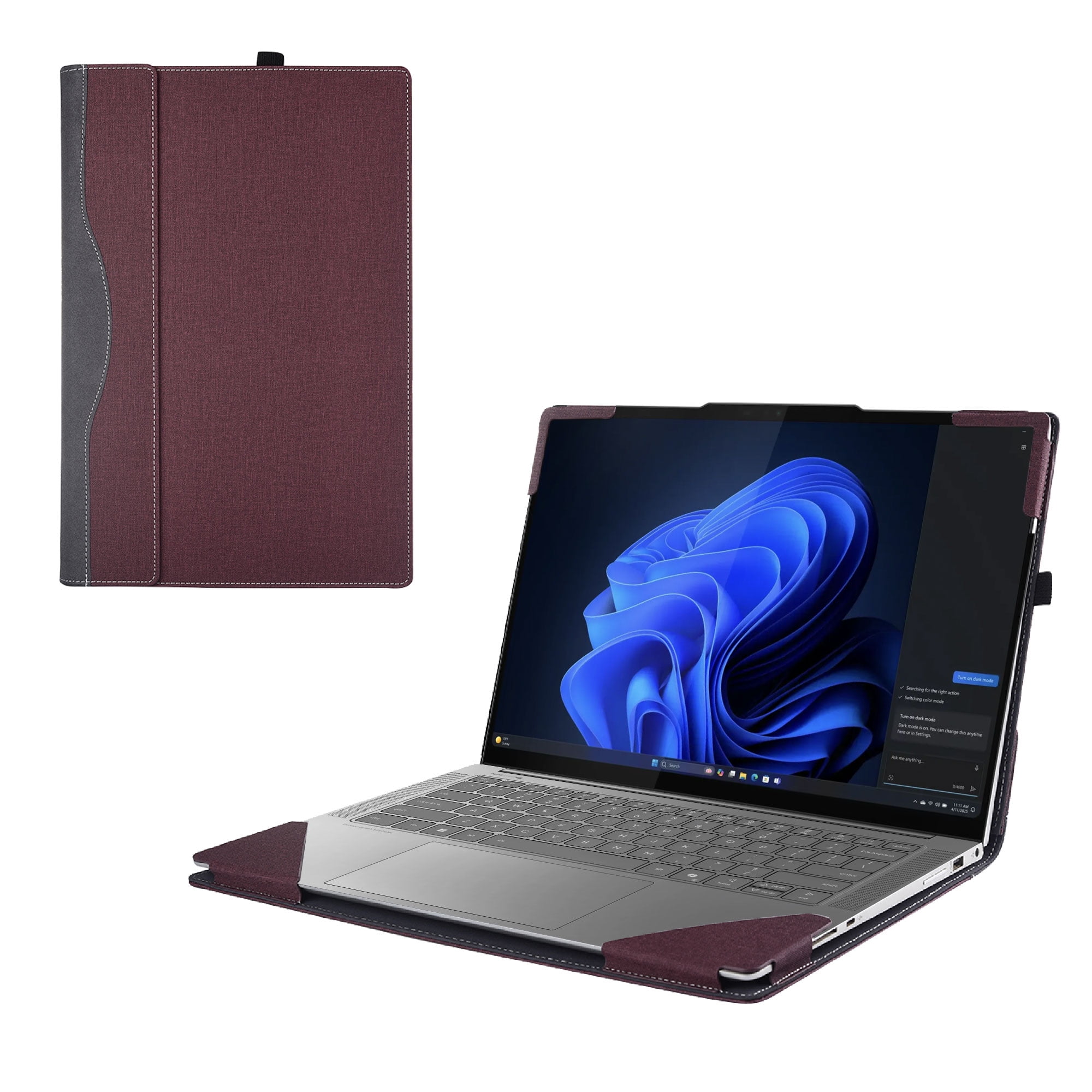Laptop Cover Case Only for Lenovo Yoga Pro 7 14AKP10/14IAH10 14” [not Compatible with Any Other Model] .2-in-1 PU Leather Detachable Notebook Sleeve(Wine red)