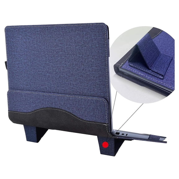 Laptop Cover Case for Microsoft Surface Laptop Go 2 / Go 1 12.4 inch 2022 2020 Release Models 2013 / 1943, PU Leather Protective Flip Folio Case with Foldable Kickstand / Pencil Holder Blue