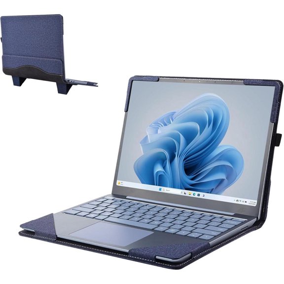 Laptop Cover Case for Microsoft Surface Laptop Go 3 / Go 2 / Go 1 12.4 inch 2023 2022 2020 Model 2013 1943 PU Leather Protective Flip Folio Case with Foldable Stand / Pencil Holder