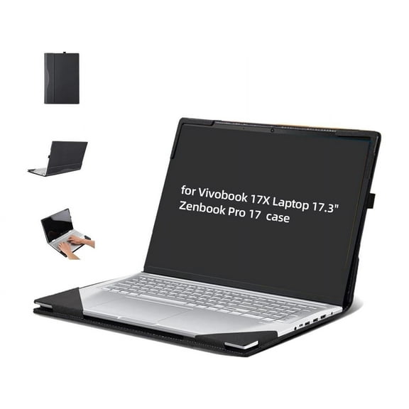 Laptop Cover for ASUS Vivobook 17X Laptop, 17.3 inch Zenbook Pro 17 All Inclusive Drop 17.3 inches PU Leather Inside Pocket Case
