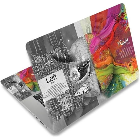 Laptop Decal Sticker Skin Cover, 11.6”12" 13" 13.3" 14" 15" 15.4" 15.6 Laptop Netbook Vinyl Skin Sticker Cover Art Notebook PC Protector (2 Wrist Pad Included), Removable Reusable, Right & Left Brain