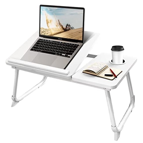 Laptop Desk for Bed or Couch, Lap Desk, Woking in Bed Desk, Home Office Desks, Breakfast Tray, Desk with Cup Holder, Watching Movies in Bed, Laptop Stand for Bed, Fordable Legs Desk
