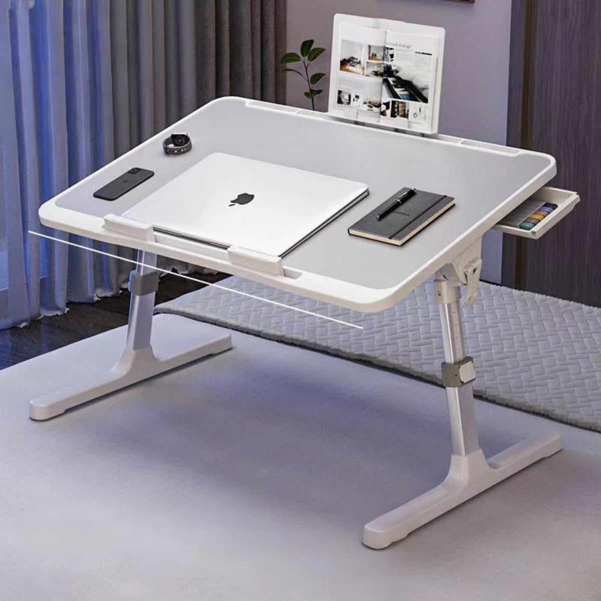 Laptop Desk for Bed, Height & Angle Adjustable Laptop Stand for Bed, Lap Desk Bed Tray Table, Light Weight Foldable Portable Laptop table for Couch Sofa Chair Floor Desk (Gray)