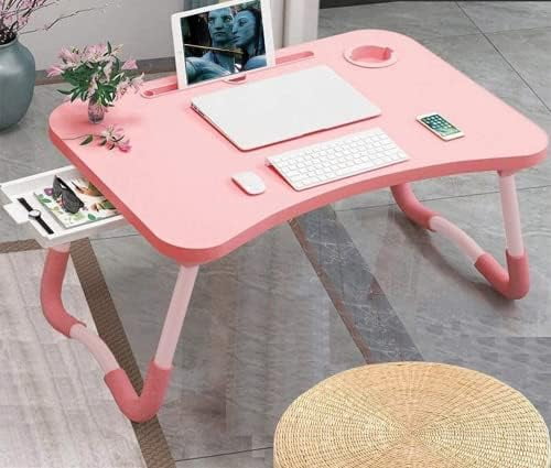 Laptop Desk Foldable Bed Table, Portable Lap Desk Laptop Bed Tray Table with Storage Drawer and Cup Holder, Lap TraysTables Notebook Stand Reading Desks Breakfast Tray for Beds Couch Sofa Floor –