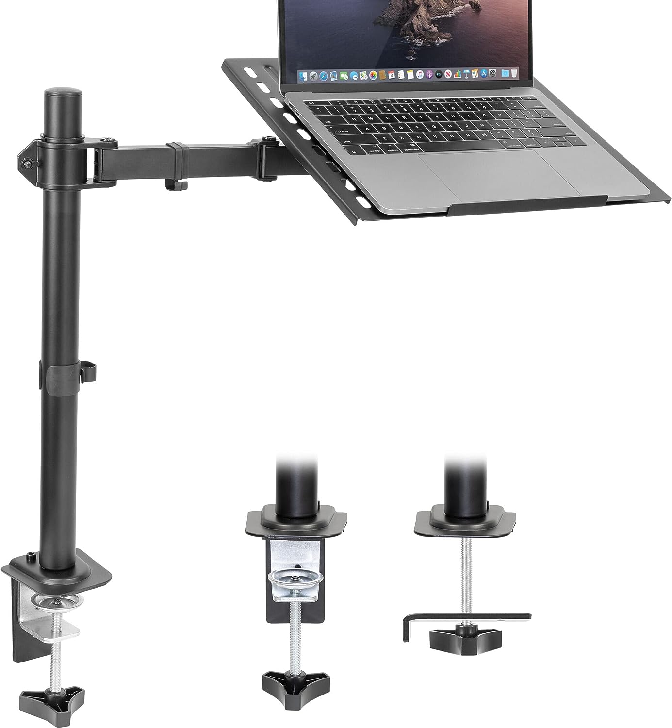 Laptop Desk Mount, Fully Adjustable Ergonomic Laptop Arm with Vented ...