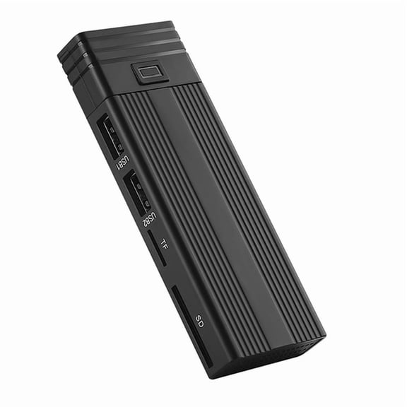 Laptop Desk Setup 10Gbps Aluminum 5-in-1 USB-C Hub M.2 NVMe SATA Enclosure with SD TF Card Reader