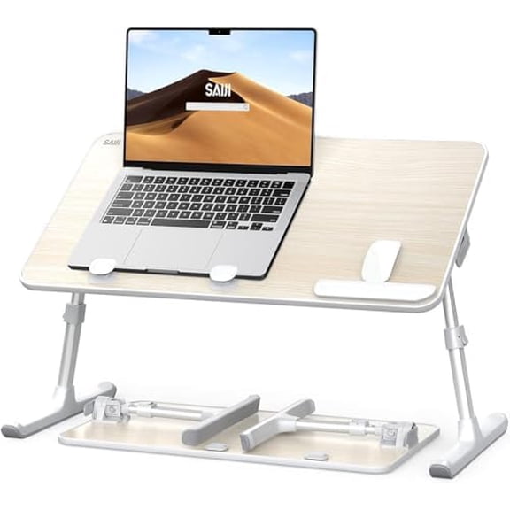 Laptop Desk for Bed, Lap Desks Bed Trays for Eating Writing, Adjustable Computer Laptop Stand, Foldable Lap Table in Sofa and Couch(20.5x11.8 Teak