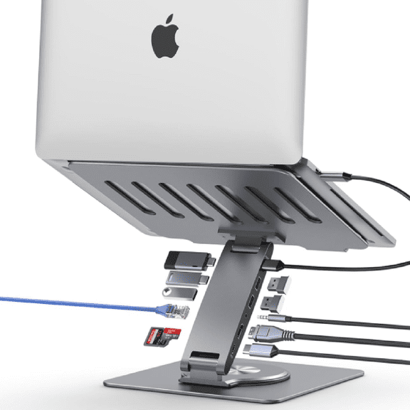 Laptop Docking Station for  11-in-1 USB C Hub 360Rotatable Laptop Stand with USB Hub 4K  3.5mm Audio Jack  Reader Universal Laptop Dock