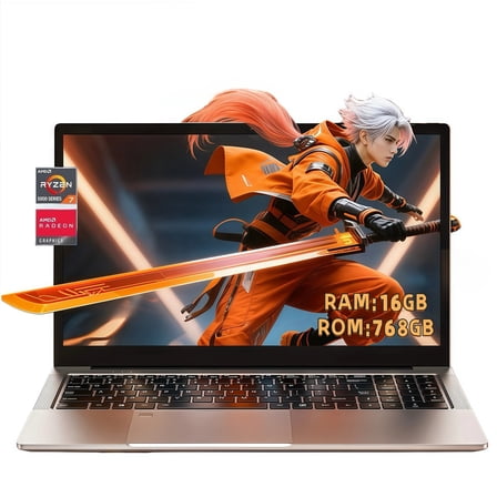 Laptop ,Gaming Laptop 15.6 FHD , AMD Ryzen 7 5825U, 16GB RAM, 768GB SSD, Windows 11PRO, Graphite, Backlit KB, Gray