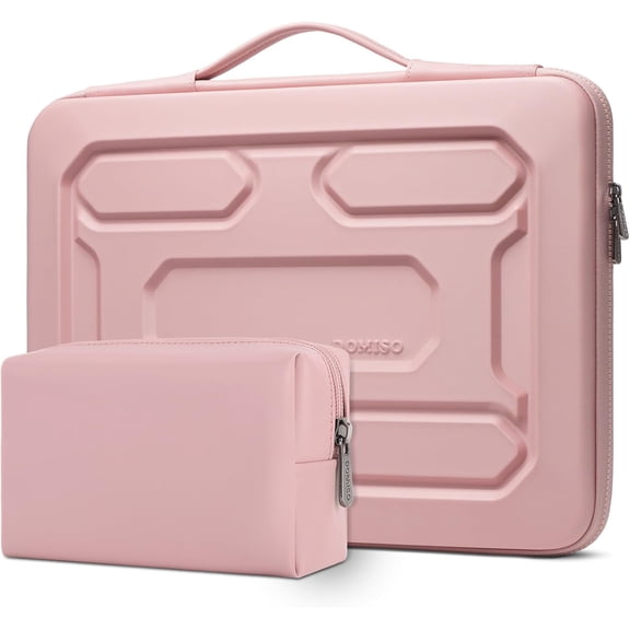 Laptop Hard Case 15-16 inch Waterproof Shockproof Shell Sleeve with Handle & Storage Pocket, Compatible MacBook, , ,Pink