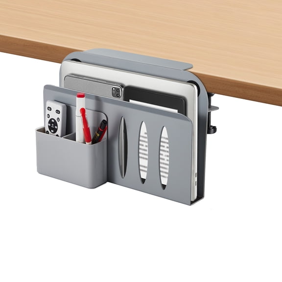 Laptop Holder, MEEKAKEE Under Desk Tray for Laptop, Home & Office Desk Essentials (Grey