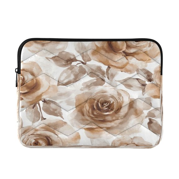 Laptop Inner Case 13.4x10.2In Laptop Case Is Suitable For 13-14In Laptop For Work Travel Outdoors Cartoon Brown Roses Seamless