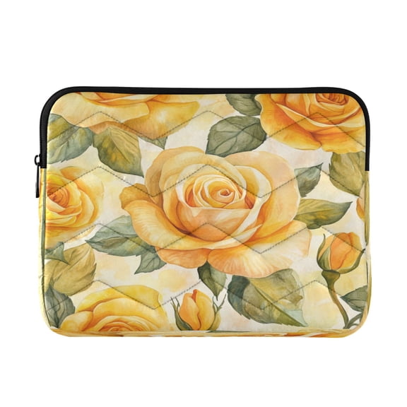 Laptop Inner Case 13.4x10.2In Laptop Case Is Suitable For 13-14In Laptop For Work Travel Outdoors Cartoon Gold Roses Seamless
