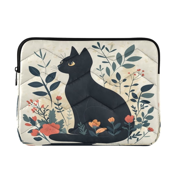 Laptop Inner Case 13.4x10.2In Laptop Case Is Suitable For 13-14In Laptop For Work Travel Outdoors Cute Cartoon Black Cat Pattern