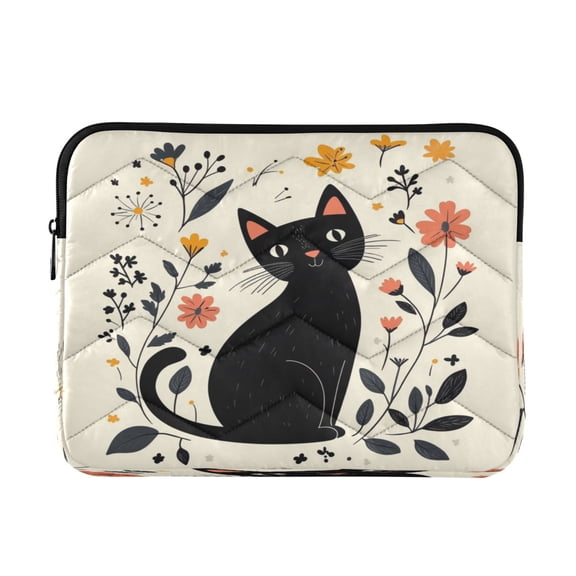 Laptop Inner Case 13.4x10.2In Laptop Case Is Suitable For 13-14In Laptop For Work Travel Outdoors Cute Cartoon Black Cat