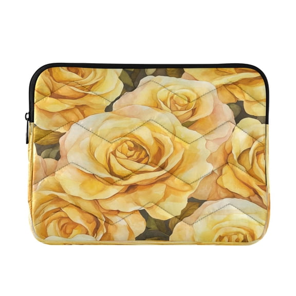 Laptop Inner Case 13.4x10.2In Laptop Case Is Suitable For 13-14In Laptop For Work Travel Outdoors Gold Roses Seamless