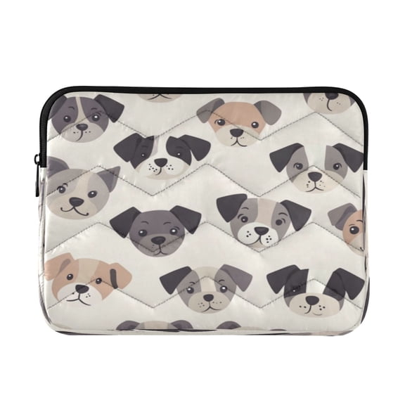 Laptop Inner Case 13.4x10.2In Laptop Case Is Suitable For 13-14In Laptop For Work Travel Outdoors Gray Puppy Face Seamless