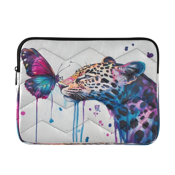 Laptop Inner Case 13.4x10.2In Laptop Case Is Suitable For 13-14In Laptop For Work Travel Outdoors Leopard and Butterfly