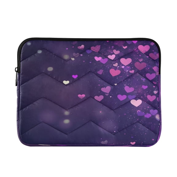 Laptop Inner Case 13.4x10.2In Laptop Case Is Suitable For 13-14In Laptop For Work Travel Outdoors Pretty Purple Heart Pattern