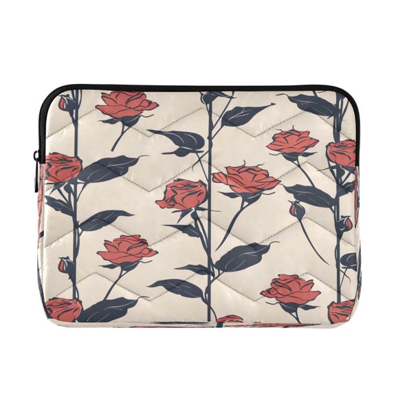 Laptop Inner Case 13.4x10.2In Laptop Case Is Suitable For 13-14In Laptop For Work Travel Outdoors Red Rose Seamless