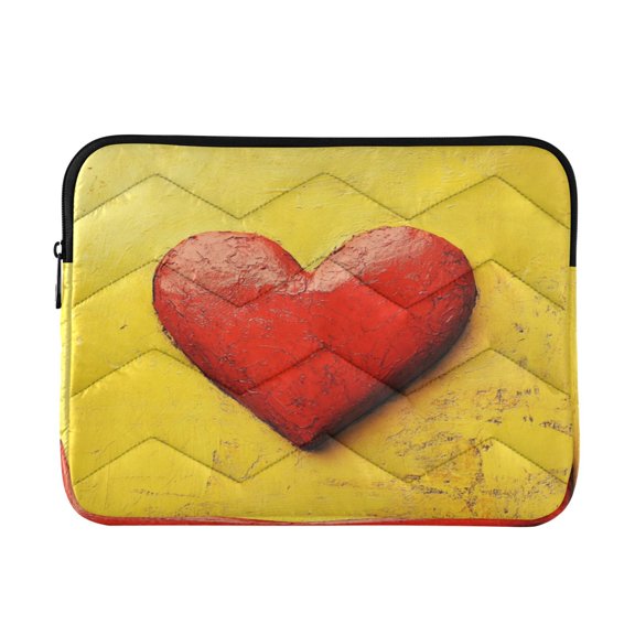 Laptop Inner Case 13.4x10.2In Laptop Case Is Suitable For 13-14In Laptop For Work Travel Outdoors Yellow Background Love Heart