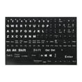 thumbnail image 1 of English Keyboard Stickers, Super Clear Large Print Bold White Letters on Black Background English Keyboard Letter Stickers, 1 of 9